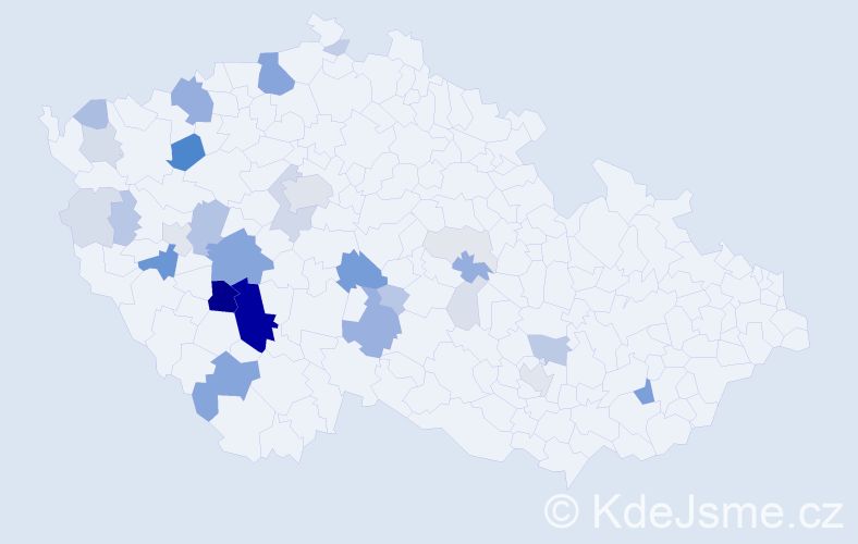 Příjmení: 'Vaňáč', počet výskytů 122 v celé ČR