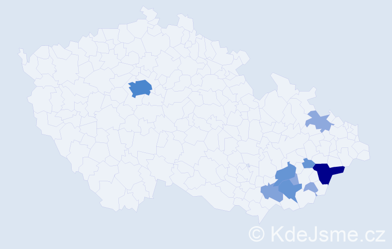 Příjmení: 'Mítková', počet výskytů 26 v celé ČR