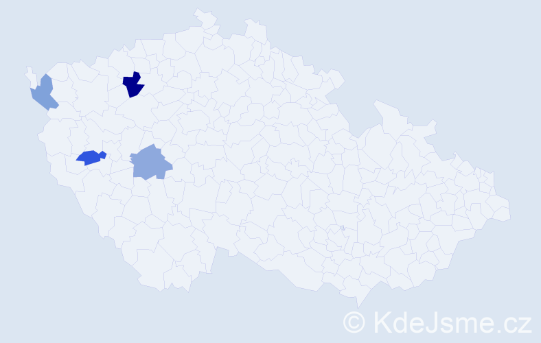 Příjmení: 'Hattová', počet výskytů 5 v celé ČR