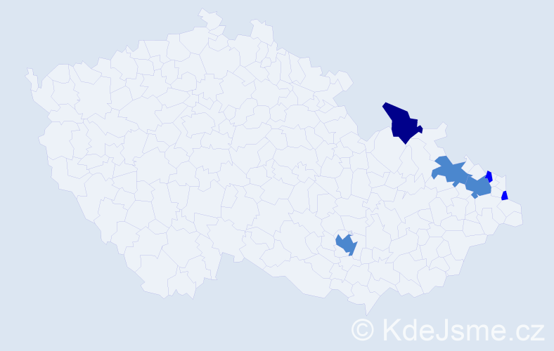 Příjmení: 'Follner', počet výskytů 10 v celé ČR