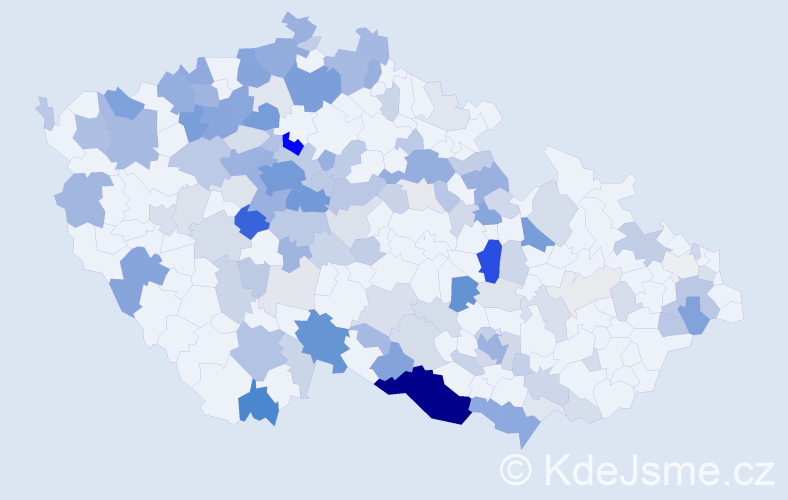 Příjmení: 'Ziková', počet výskytů 473 v celé ČR
