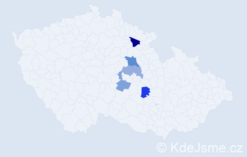 Příjmení: 'Palendalová', počet výskytů 8 v celé ČR