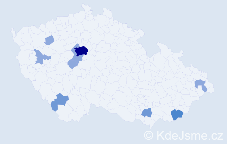 Příjmení: 'Pőschlová', počet výskytů 18 v celé ČR