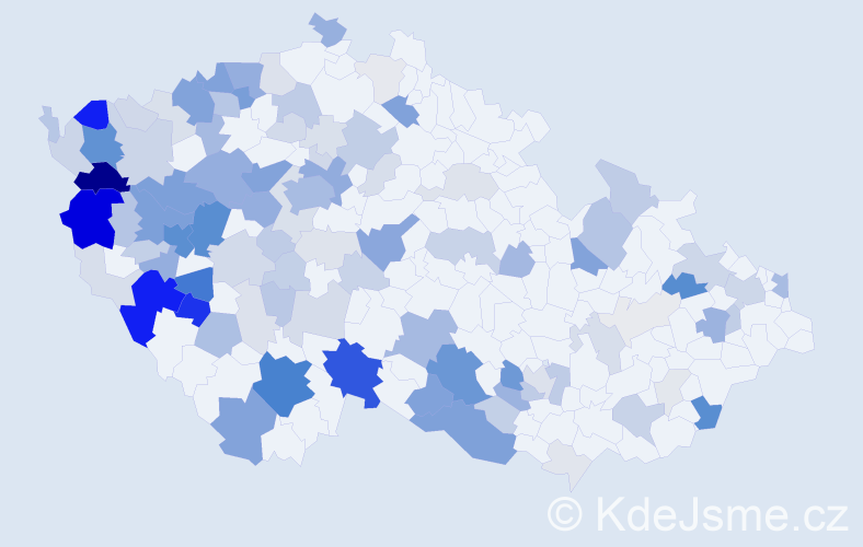Příjmení: 'Mertlová', počet výskytů 424 v celé ČR