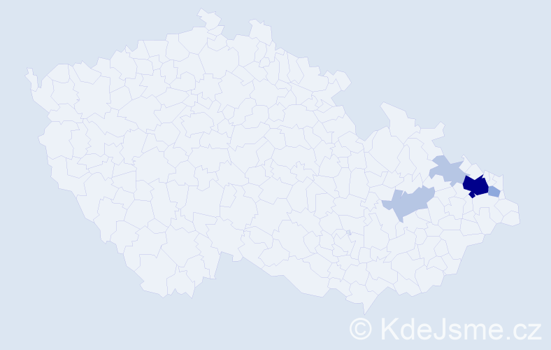 Příjmení: 'Vylegala', počet výskytů 24 v celé ČR
