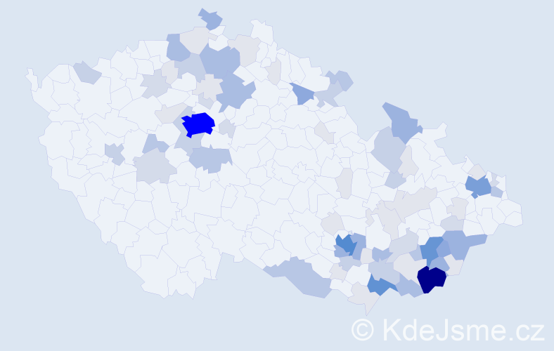 Příjmení: 'Hamšík', počet výskytů 269 v celé ČR