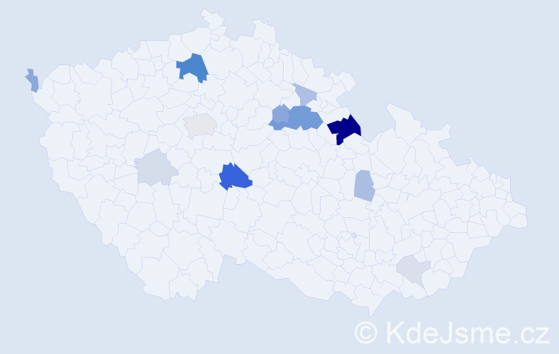 Příjmení: 'Kádová', počet výskytů 40 v celé ČR