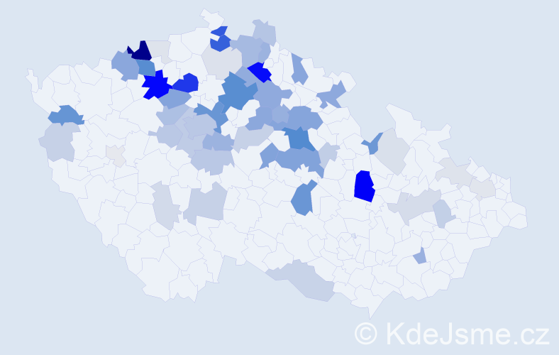 Příjmení: 'Bubák', počet výskytů 214 v celé ČR