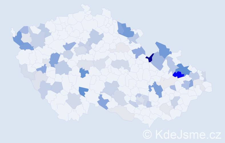 Příjmení: 'Kolbová', počet výskytů 190 v celé ČR