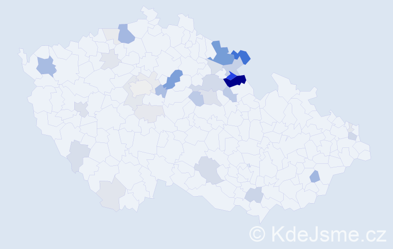 Příjmení: 'Ševc', počet výskytů 118 v celé ČR