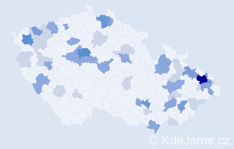 Příjmení: 'Marcinková', počet výskytů 116 v celé ČR