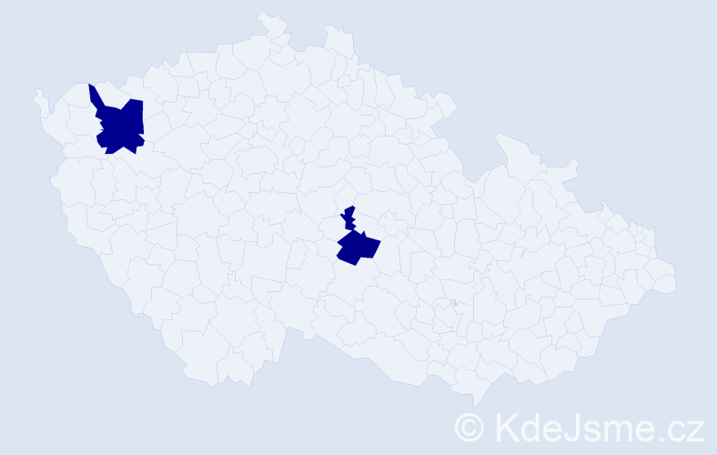 Příjmení: 'Adamovic', počet výskytů 5 v celé ČR