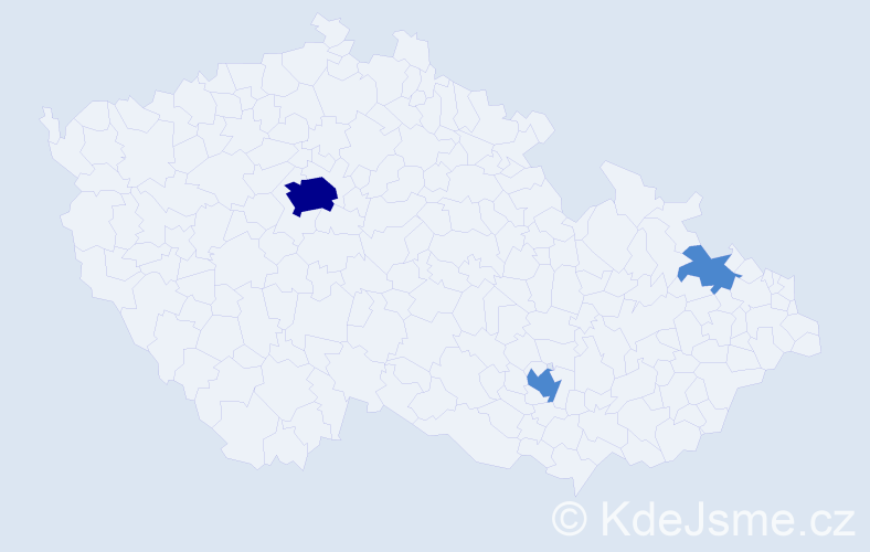 Příjmení: 'Vučkovićová', počet výskytů 5 v celé ČR