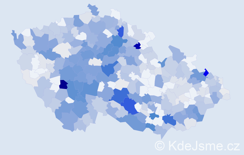 Příjmení: 'Pekárek', počet výskytů 1764 v celé ČR