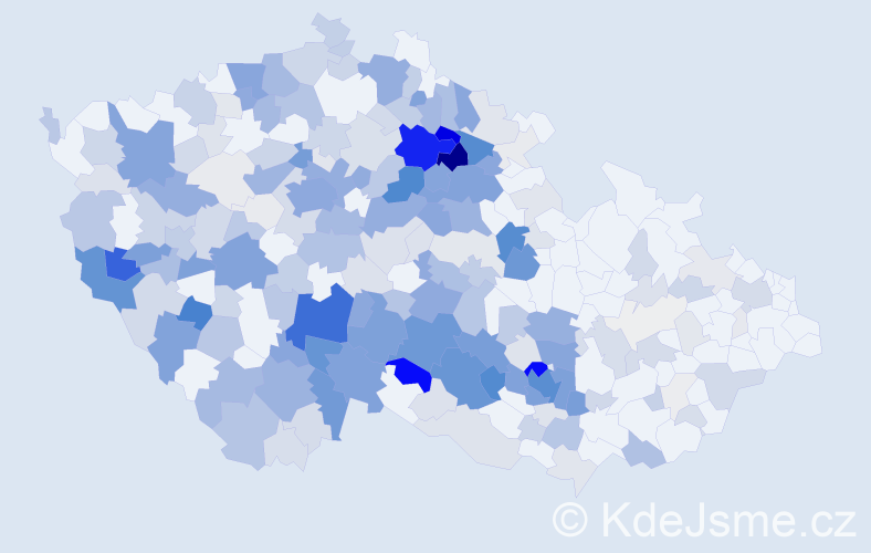 Příjmení: 'Kazdová', počet výskytů 1077 v celé ČR