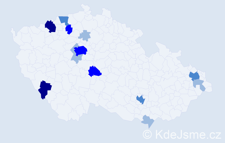 Příjmení: 'Dufala', počet výskytů 27 v celé ČR