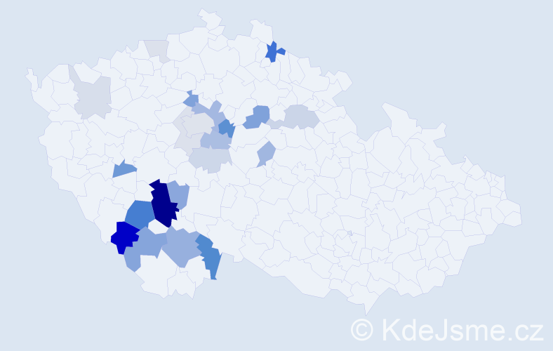 Příjmení: 'Řeřábek', počet výskytů 62 v celé ČR