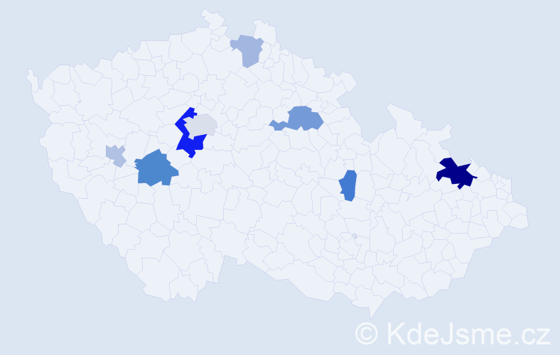 Příjmení: 'Cvanciger', počet výskytů 18 v celé ČR