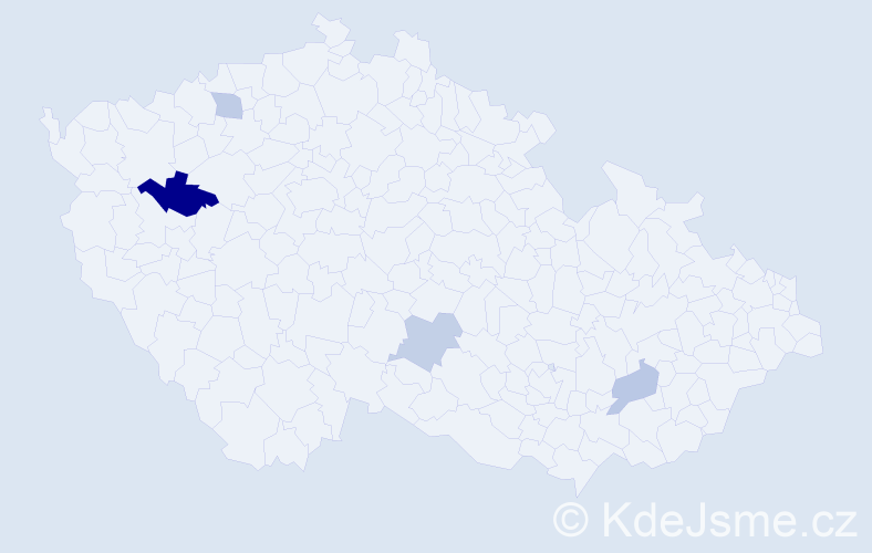Příjmení: 'Koday', počet výskytů 6 v celé ČR