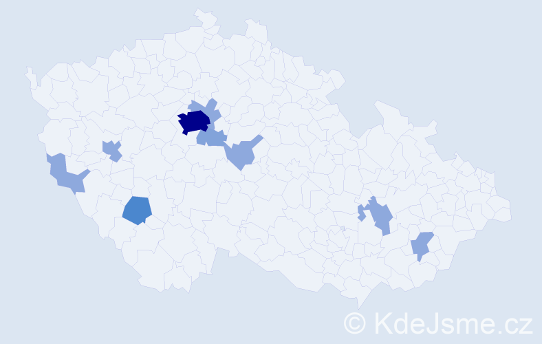 Příjmení: 'Regal', počet výskytů 20 v celé ČR