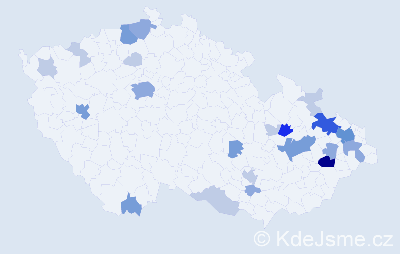 Příjmení: 'Kostelná', počet výskytů 59 v celé ČR