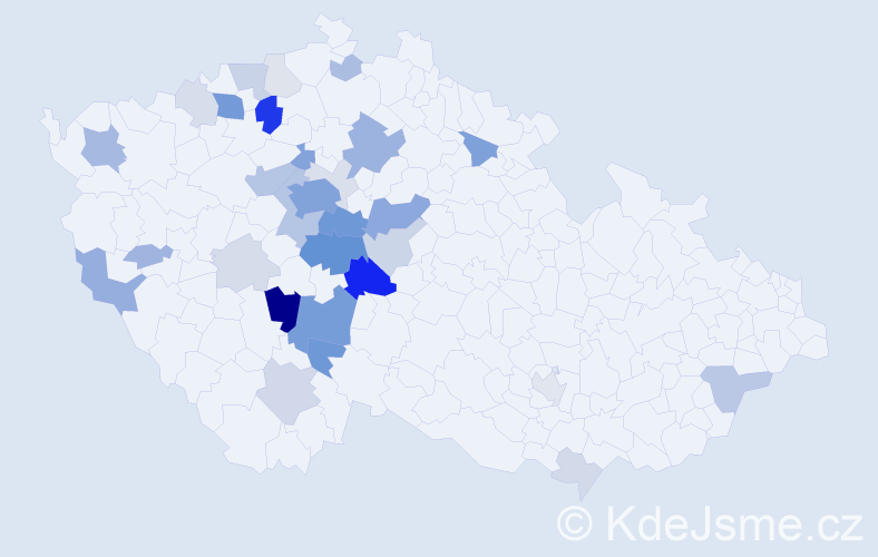Příjmení: 'Ctiborová', počet výskytů 124 v celé ČR