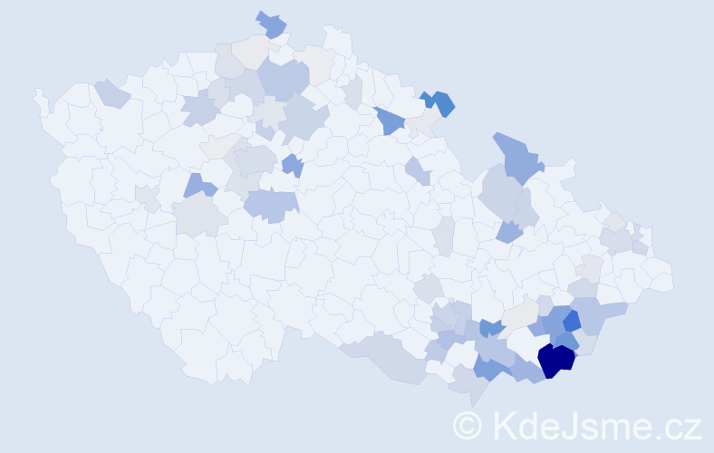Příjmení: 'Hamšík', počet výskytů 273 v celé ČR
