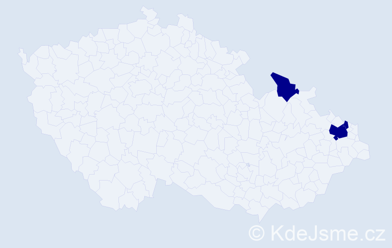 Příjmení: 'Handák', počet výskytů 3 v celé ČR