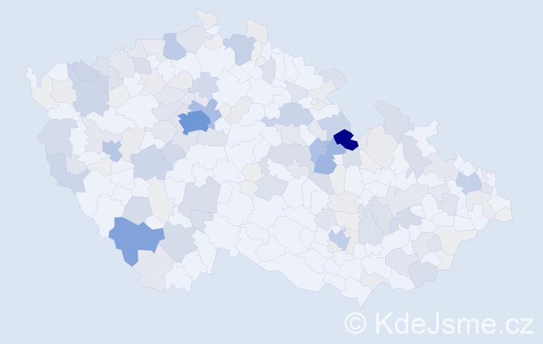 Příjmení: 'Krejsa', počet výskytů 698 v celé ČR