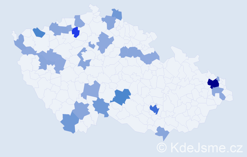 Příjmení: 'Bereš', počet výskytů 71 v celé ČR
