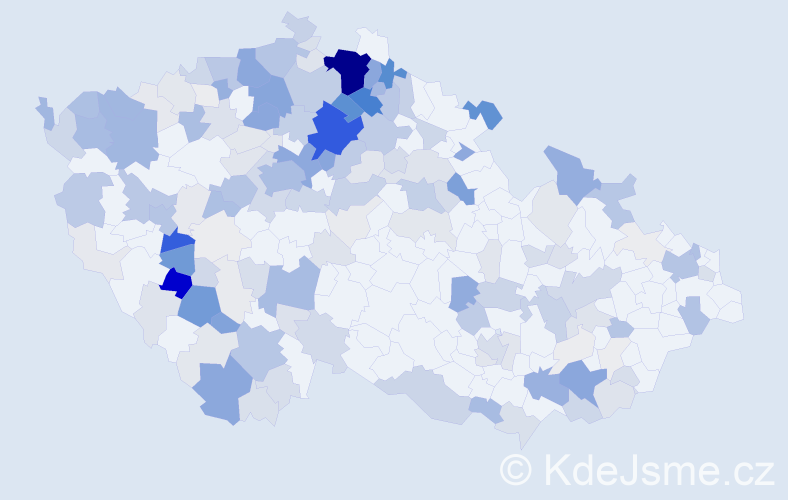 Příjmení: 'Sluka', počet výskytů 801 v celé ČR