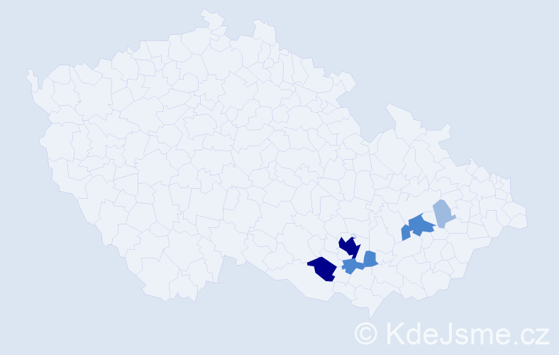 Příjmení: 'Tauvinklová', počet výskytů 15 v celé ČR