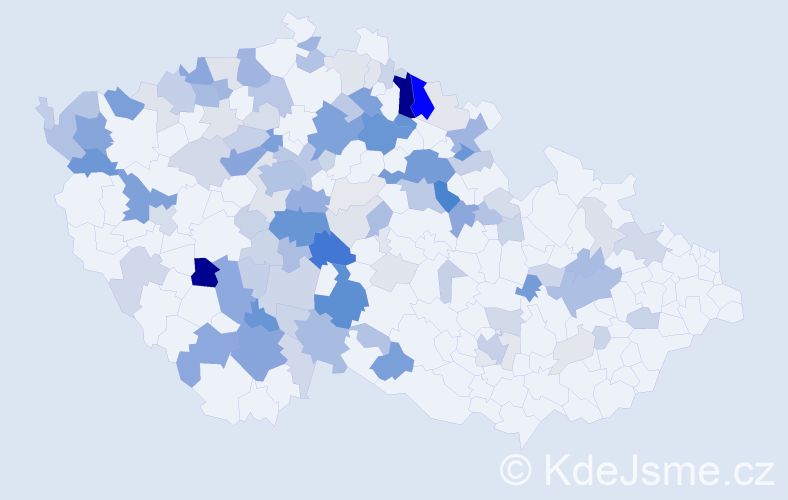 Příjmení: 'Mikolášek', počet výskytů 401 v celé ČR