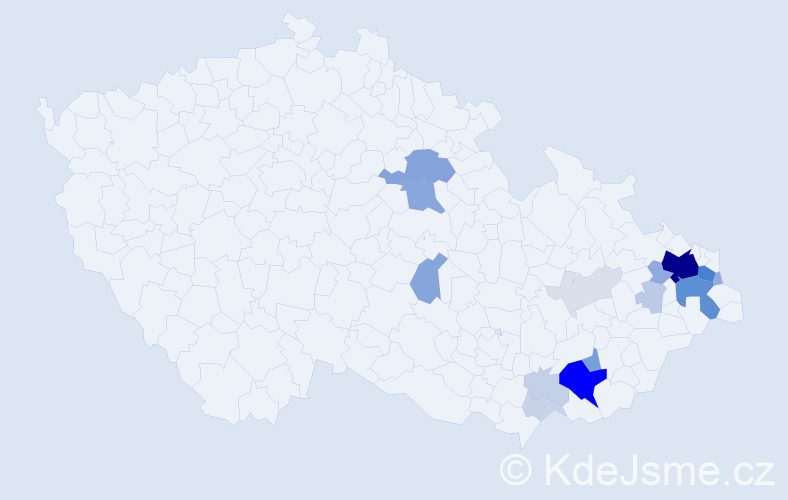 Příjmení: 'Kempová', počet výskytů 85 v celé ČR