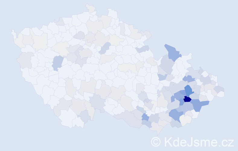 Příjmení: 'Mikulík', počet výskytů 556 v celé ČR