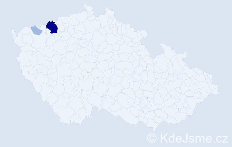 Příjmení: 'Egermann', počet výskytů 5 v celé ČR