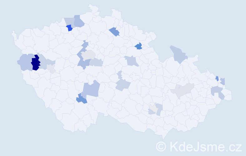 Příjmení: 'Bujňák', počet výskytů 44 v celé ČR