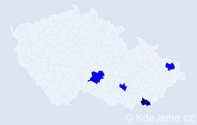 Příjmení: 'Liferenková', počet výskytů 5 v celé ČR