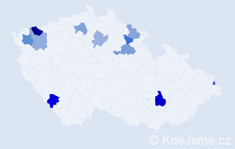 Příjmení: 'Karabin', počet výskytů 16 v celé ČR