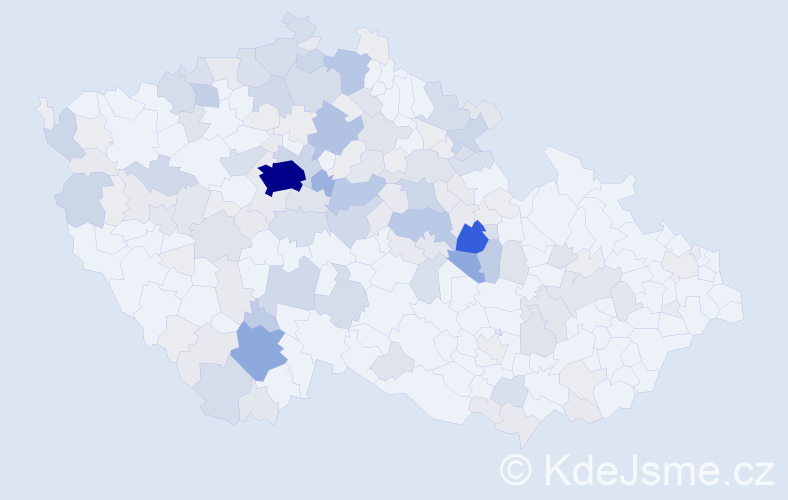 Příjmení: 'Vomáčka', počet výskytů 611 v celé ČR