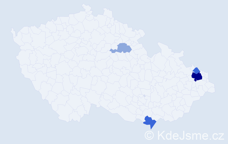 Příjmení: 'Kubináková', počet výskytů 16 v celé ČR