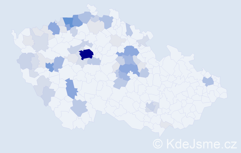 Příjmení: 'Mergl', počet výskytů 219 v celé ČR