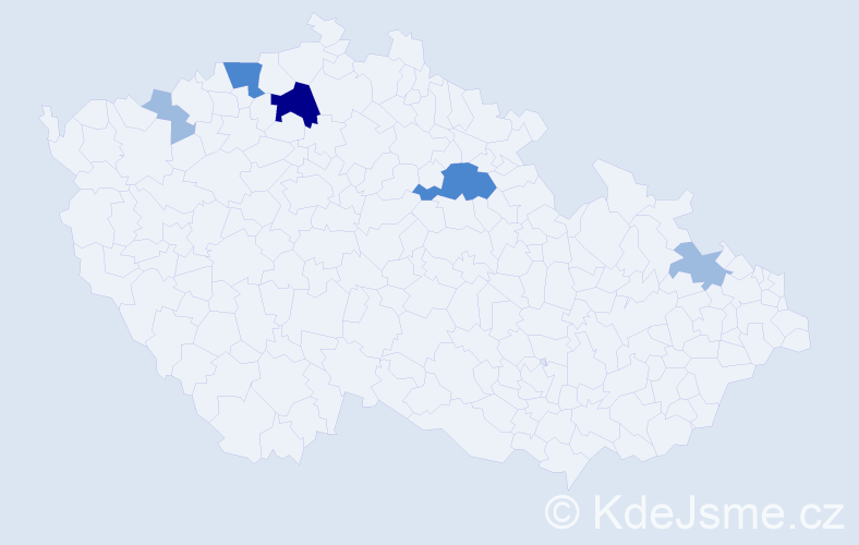 Příjmení: 'Bělčák', počet výskytů 10 v celé ČR