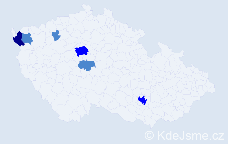 Příjmení: 'Láská', počet výskytů 10 v celé ČR