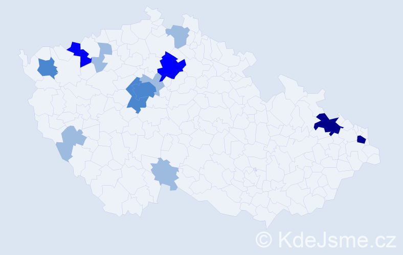 Příjmení: 'Budáč', počet výskytů 26 v celé ČR