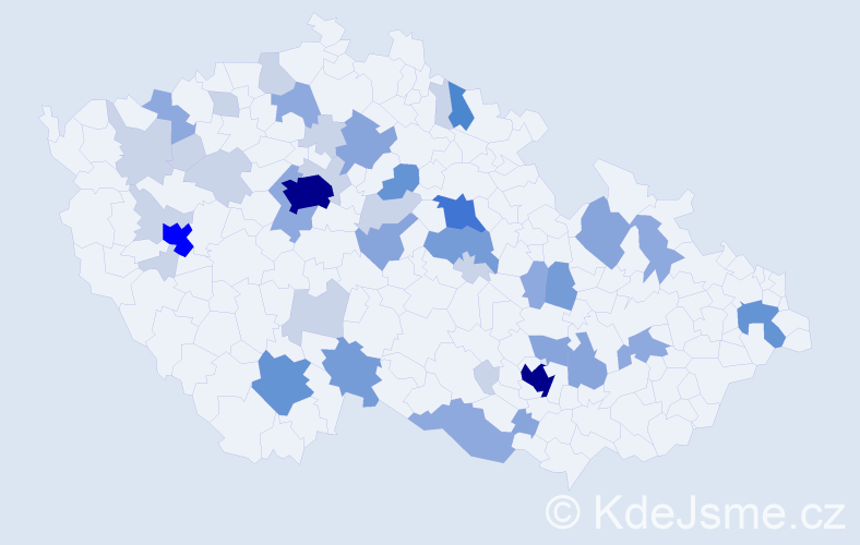 Příjmení: 'Fajman', počet výskytů 122 v celé ČR