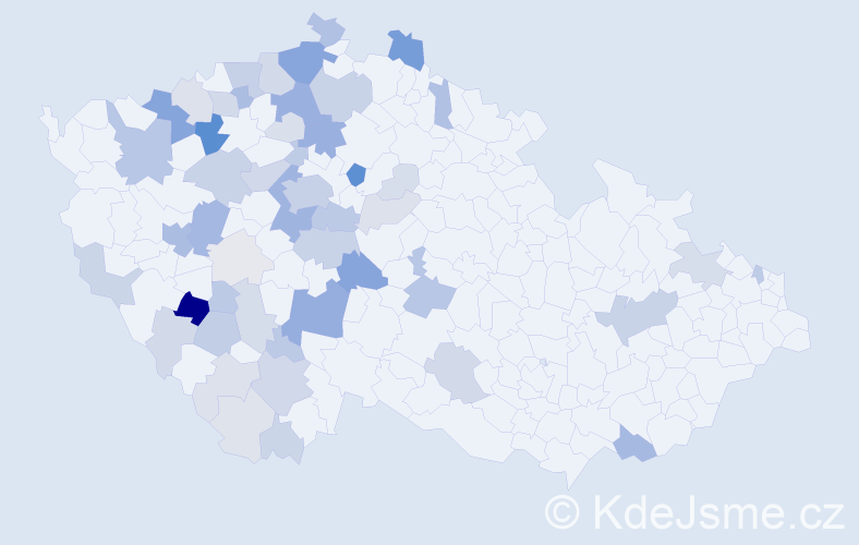 Příjmení: 'Poustka', počet výskytů 227 v celé ČR