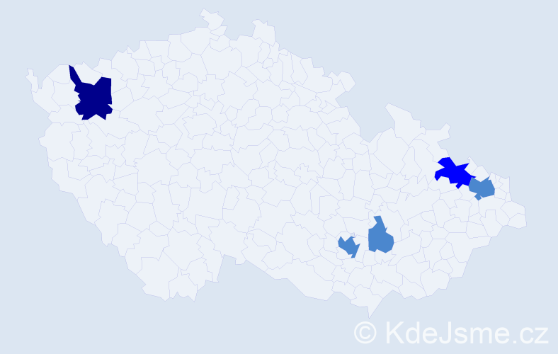 Příjmení: 'Spirová', počet výskytů 8 v celé ČR