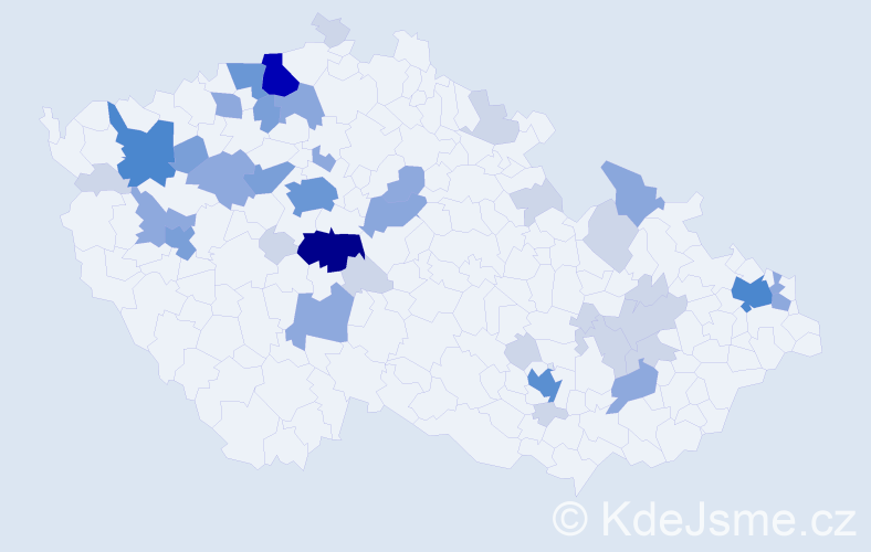 Příjmení: 'Sárközi', počet výskytů 114 v celé ČR