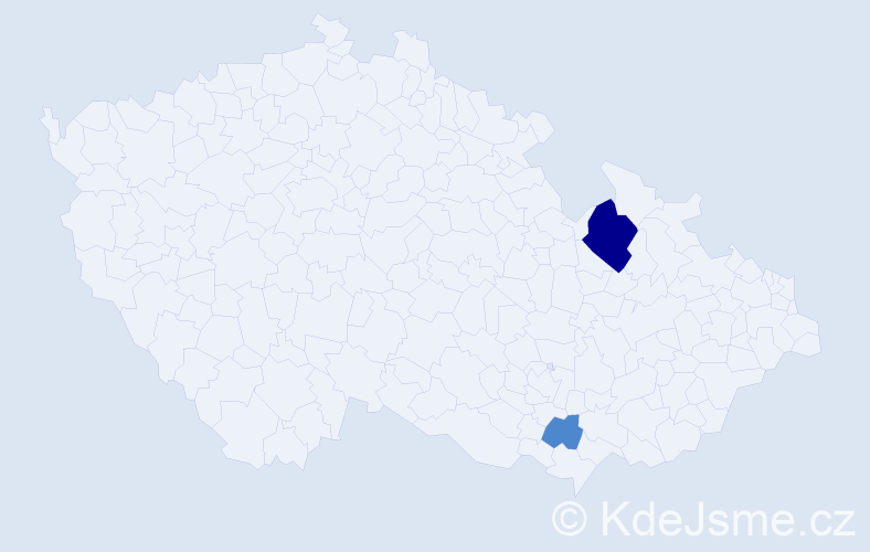 Příjmení: 'Kopot', počet výskytů 5 v celé ČR